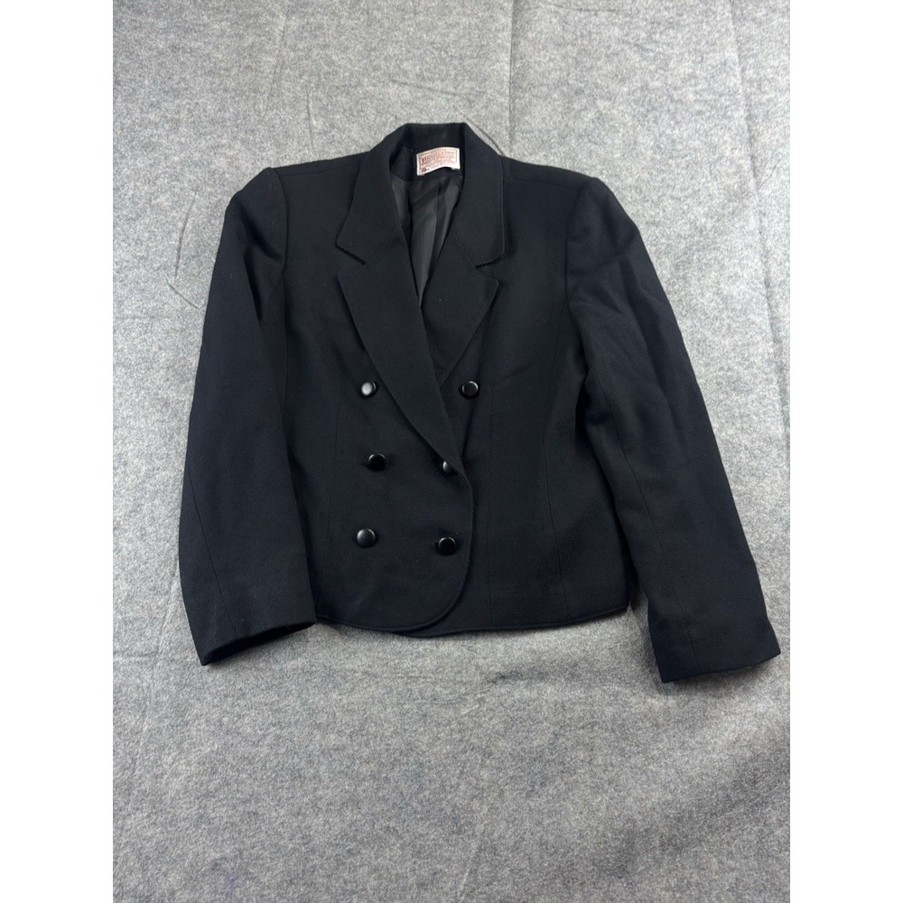 Pendleton Women 8P Cropped Notch Lapel Double Breasted Blazer Academia Class SEE